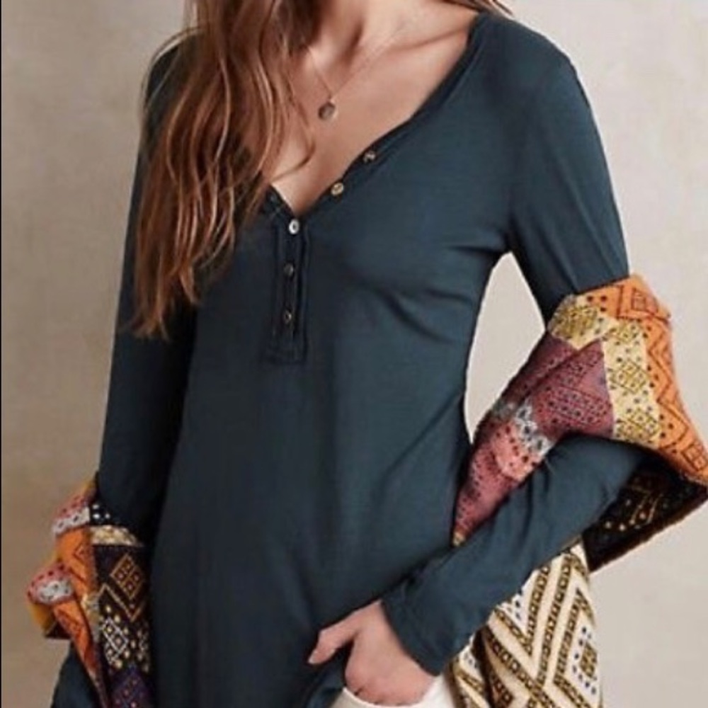 T.la navy anthropology long sleeve shirt